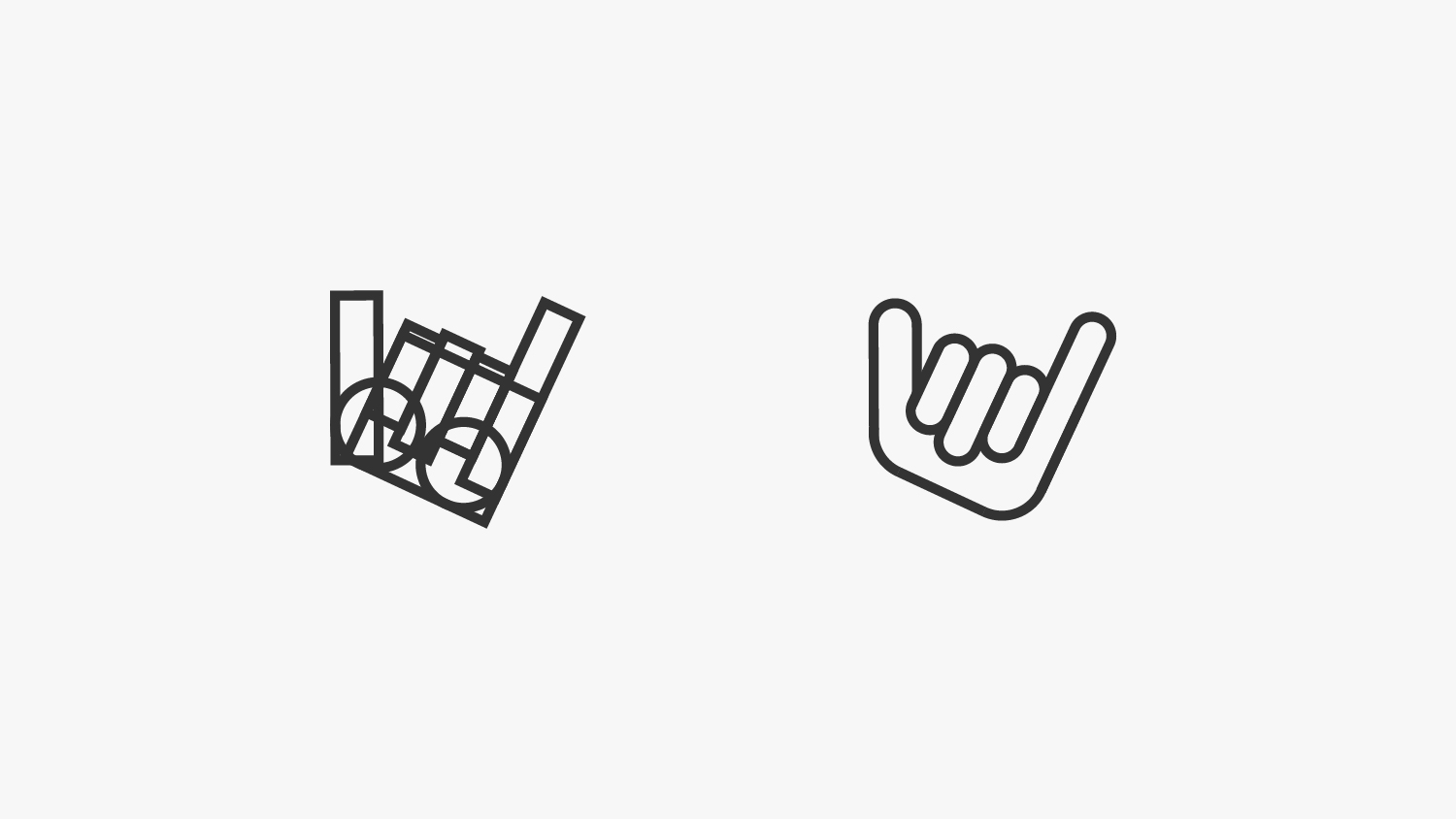 Image of the Shaka icon using geometric shapes.