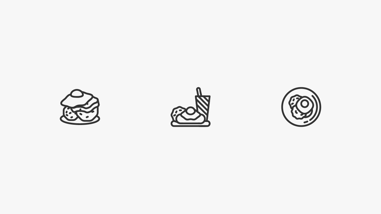 Image showing three Loco Moco icon explorations.